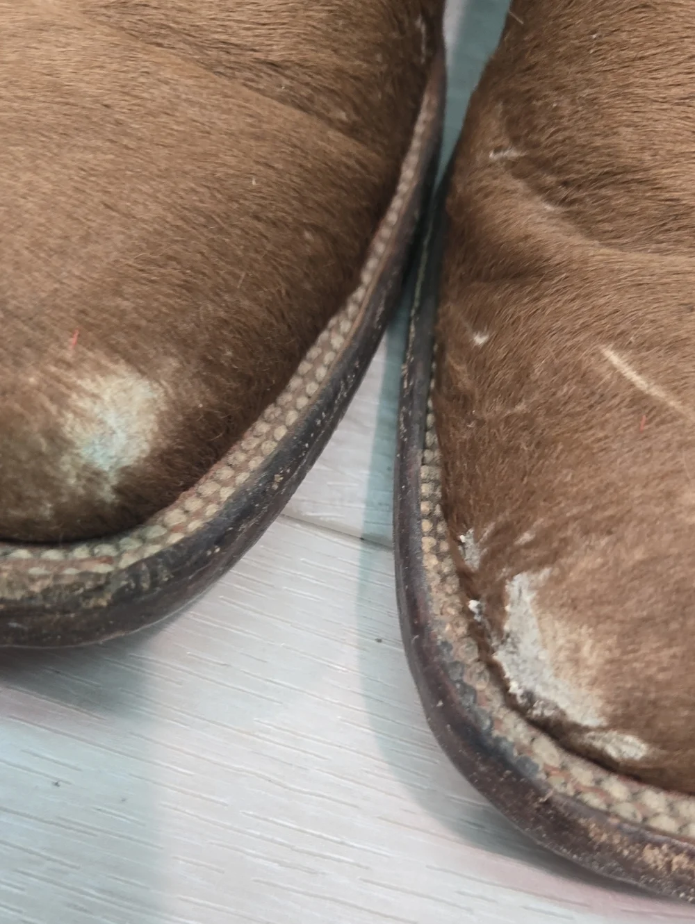 Vintage Boots El Cadaffy Mens Westert Square Fur Lesther Cowboy Shoes Boots 8.5